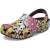 Crocs Unisex-Adult Classic Graphic Clogs(Dark Cherry/Multi Retro Floral)
