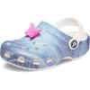 Crocs Unisex-Child Classic Graphic Clog(White/Multi Denim)