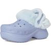 Crocs Women’s Bae Lined Clogs, Fuzzy Platform Slippers(Blue Haze)