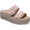 Crocs Women’s Brooklyn Buckle Low Wedges(Pale Blush)