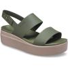 Crocs Women’s Brooklyn Low Wedge Sandals(Army Green/Mushroom)