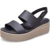 Crocs Women’s Brooklyn Low Wedge Sandals(Black/Mushroom)