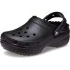 Crocs Womens Classic Lined Platform Clogs(Black)