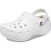 Crocs Womens Classic Lined Platform Clogs(White)
