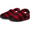 Crocs unisex-child Classic Cozzzy Slippers(Buffalo Plaid/Black/Varsity Red)