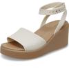 Crocs womens Brooklyn Ankle Strap Wedges(Sandstone/Sepia)