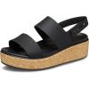 Crocs womens Brooklyn Cork Low Wedge(Black/Black)