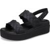 Crocs womens Brooklyn Woven Low Wedge(Black Woven)