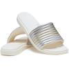 Crocs womens Miami Slide(Metallic Chalk)