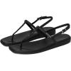 Crocs womens Miami Thong Sandal(Black Studs)