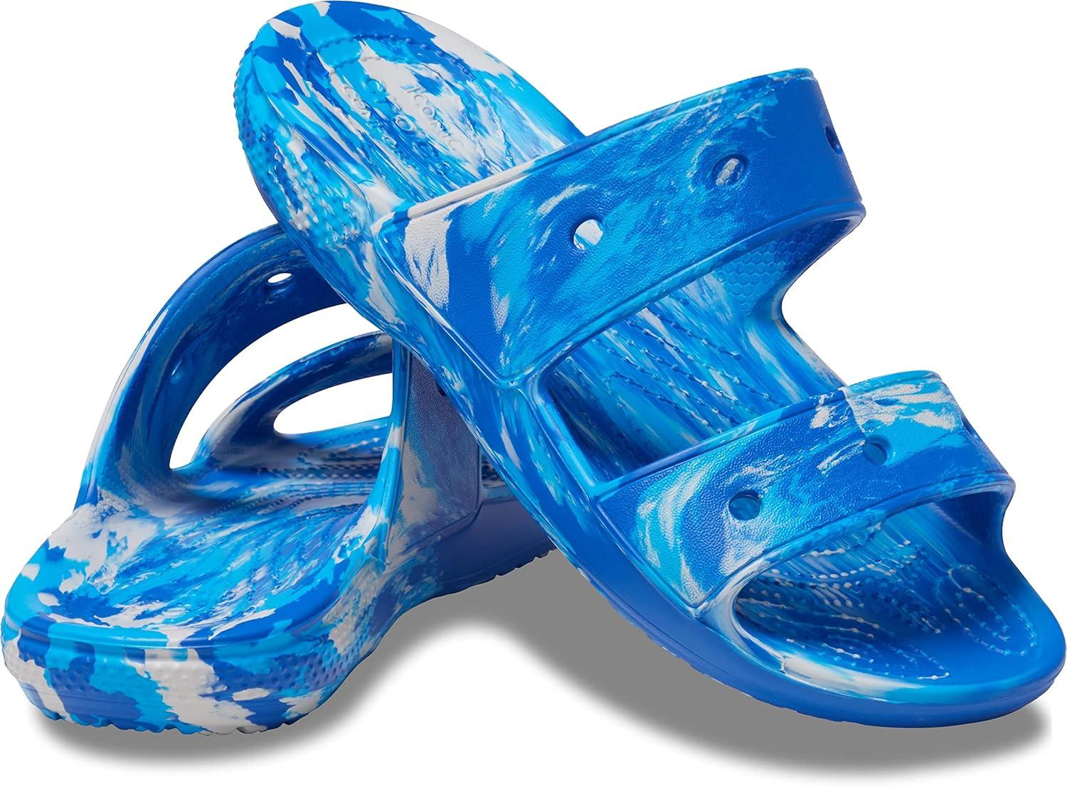imageCrocs Unisex Adult Classic Twostrap Slide SandalsBlue BoltMulti