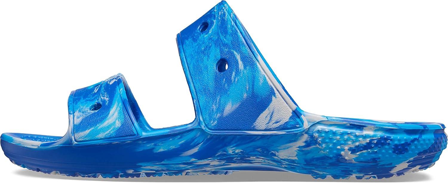 imageCrocs Unisex Adult Classic Twostrap Slide SandalsBlue BoltMulti