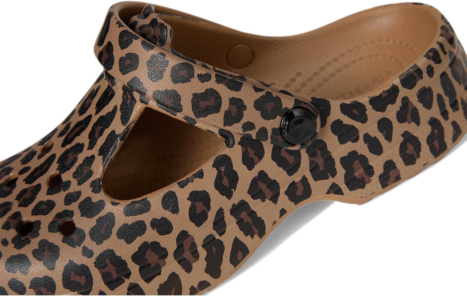 imageCrocs UnisexChild Classic Mary Jane Clogs Little KidBig KidSepiaLeopard