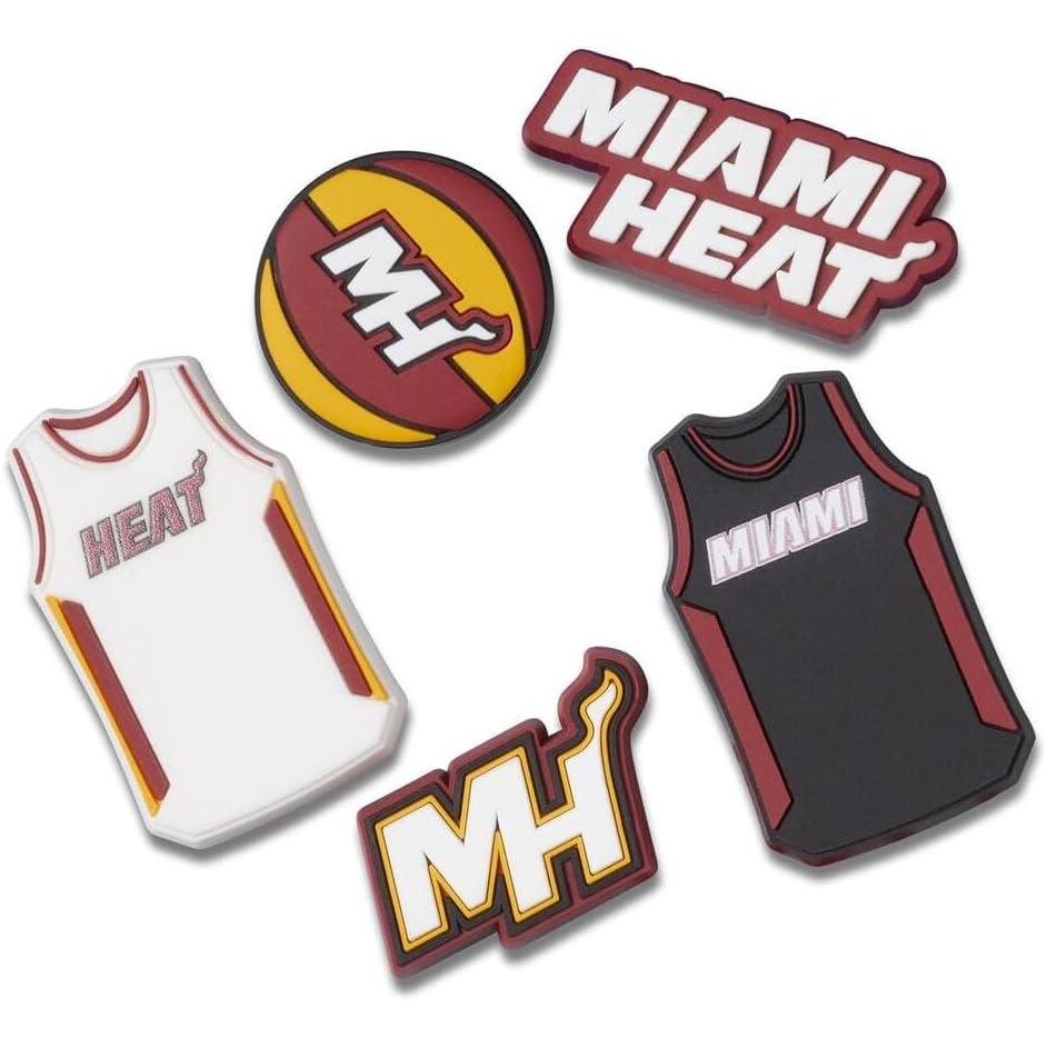 imageCrocs Jibbitz Shoe Charms NBA Basketball Teams Sports Collection Multi PacksMiami Heat