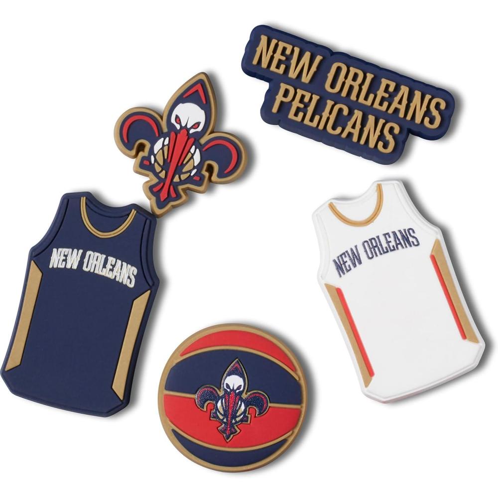 imageCrocs Jibbitz Shoe Charms NBA Basketball Teams Sports Collection Multi PacksNew Orleans Pelicans