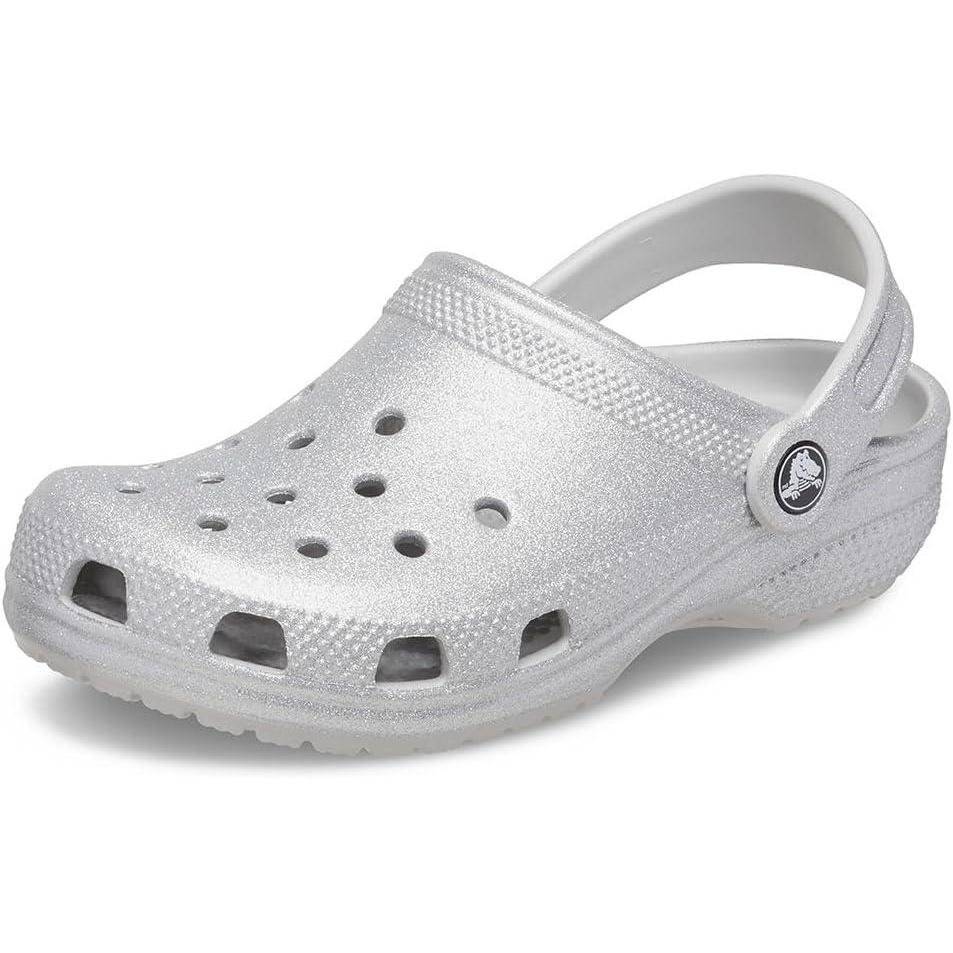imageCrocs Kids Classic Glitter ClogsSilver Glitter