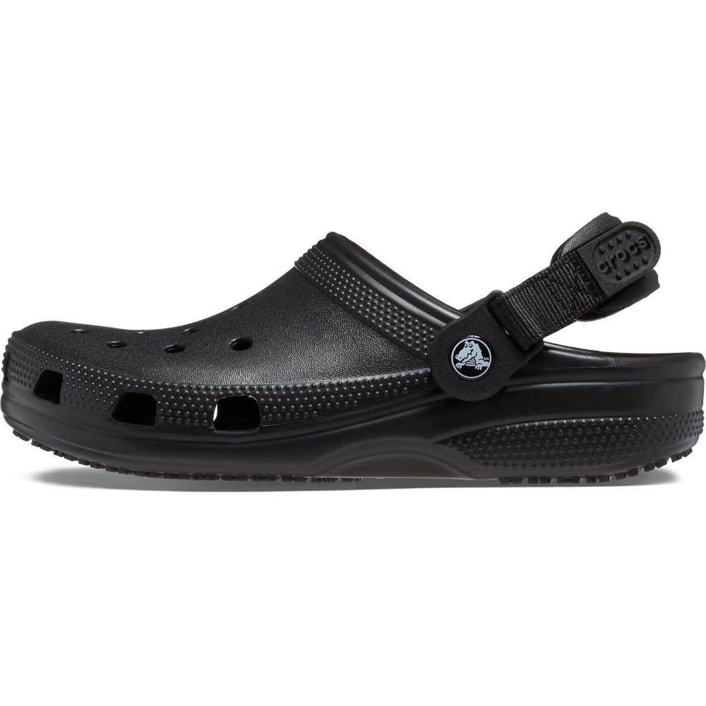 imageCrocs Unisex Adult Classic Adjustable Slip Resistant Work ClogsBlack
