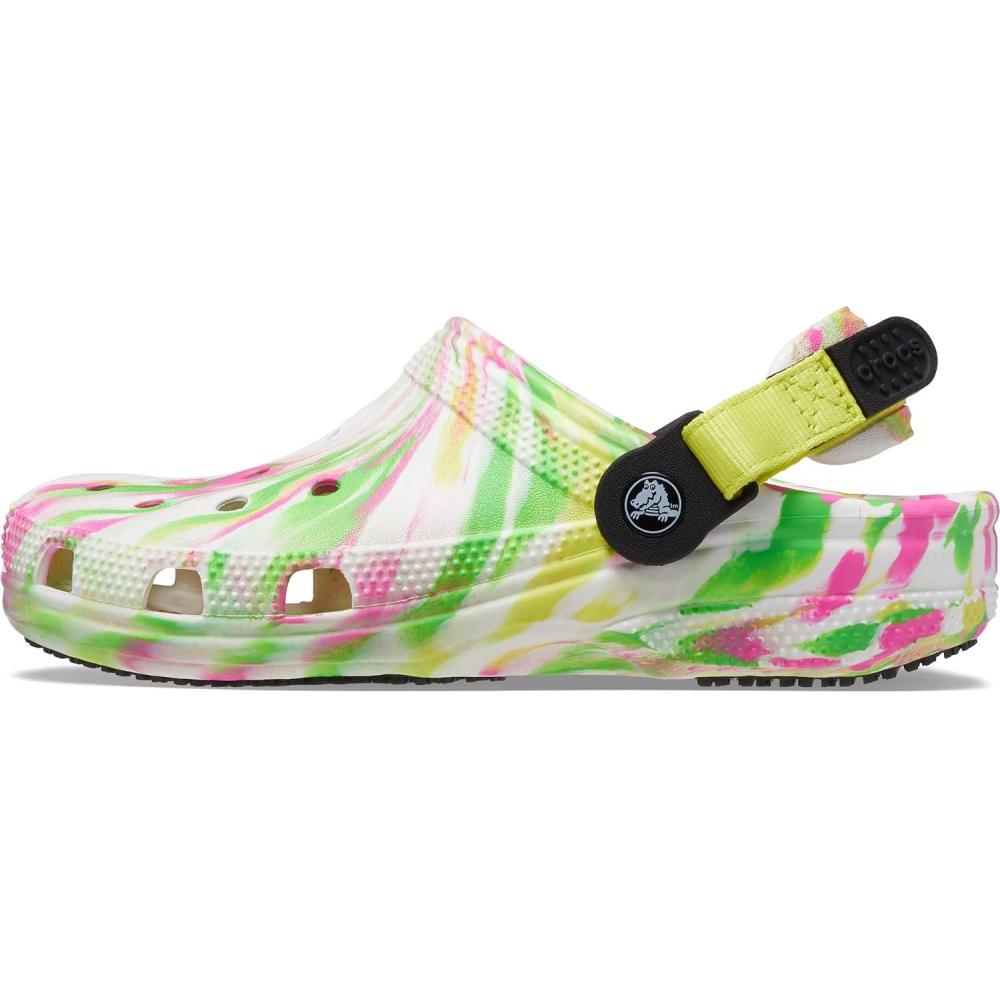 imageCrocs Unisex Adult Classic Adjustable Slip Resistant Work ClogsElectric PinkMulti Marbled
