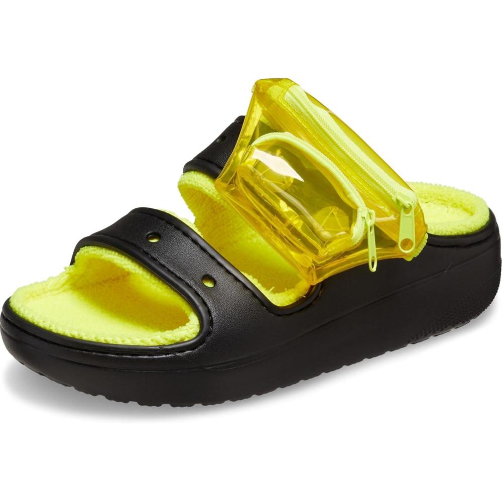 imageCrocs Unisex Adult Classic Cozzzy Towel Sandals Fuzzy Slippers and SlidesBlackAcidity