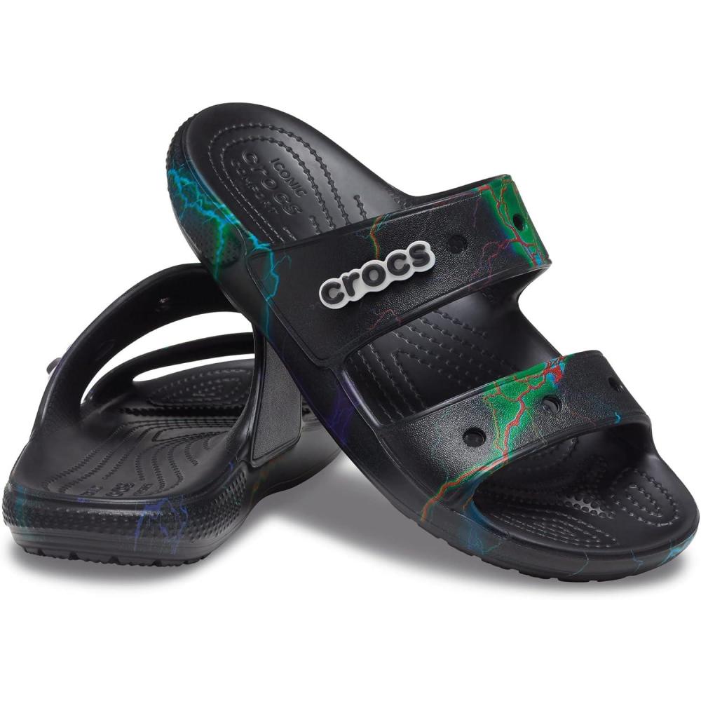 imageCrocs Unisex Adult Classic Twostrap Slide SandalsBlackLightning