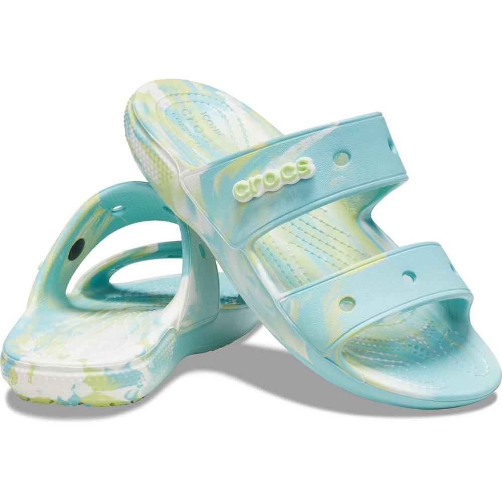imageCrocs Unisex Adult Classic Twostrap Slide SandalsPure WaterMulti