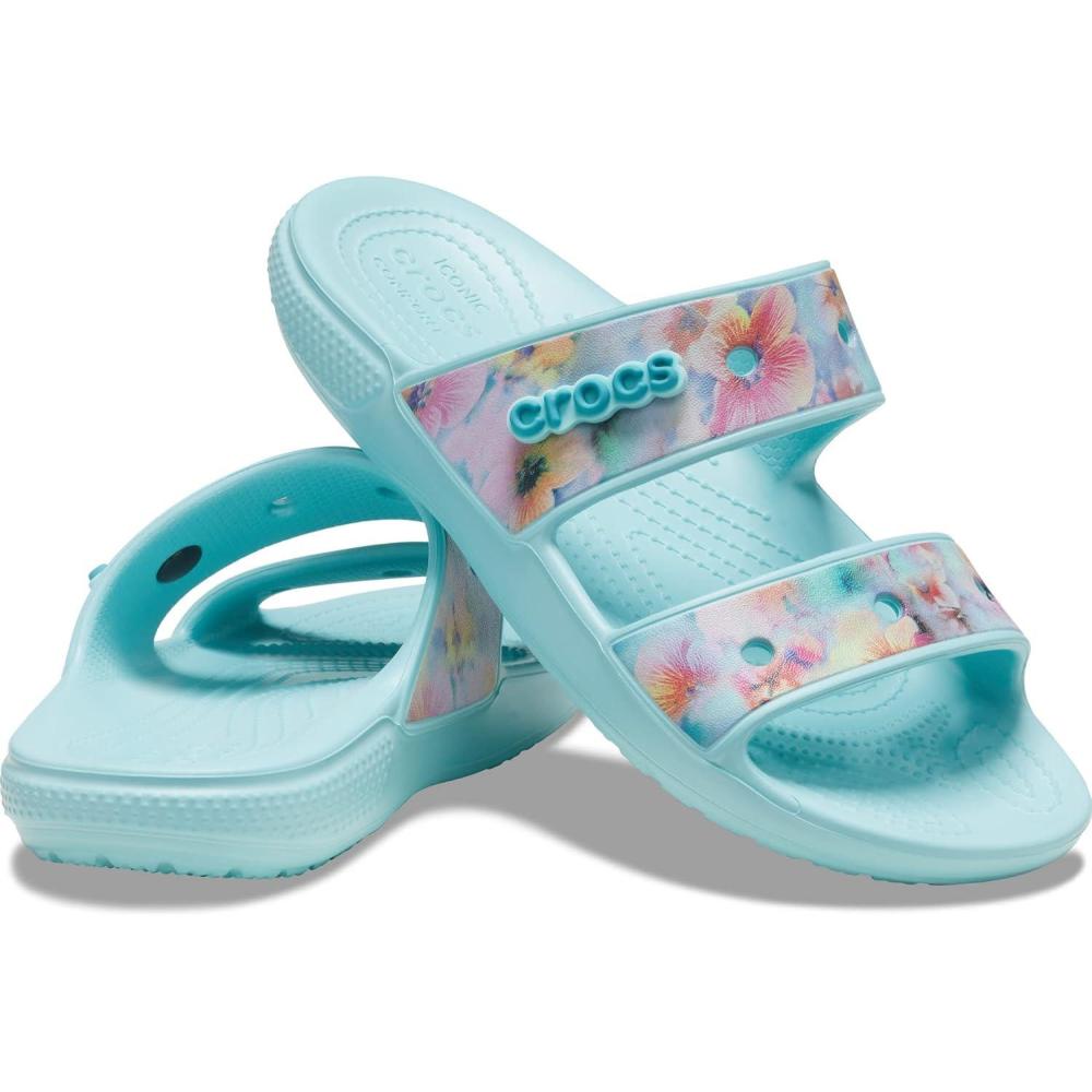 imageCrocs Unisex Adult Classic Twostrap Slide SandalsPure WaterMulti Dream Floral