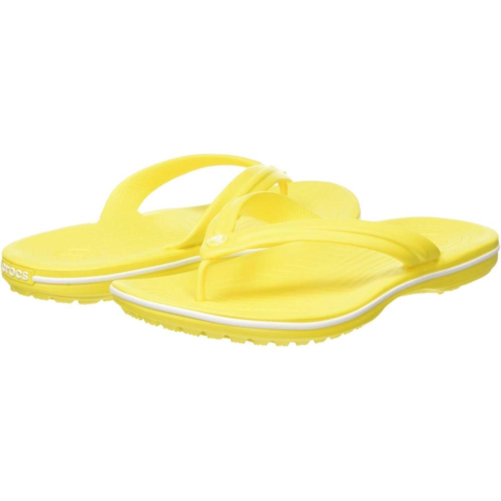imageCrocs Unisex Adult Crocband Flip Flop SandalsLemonWhite