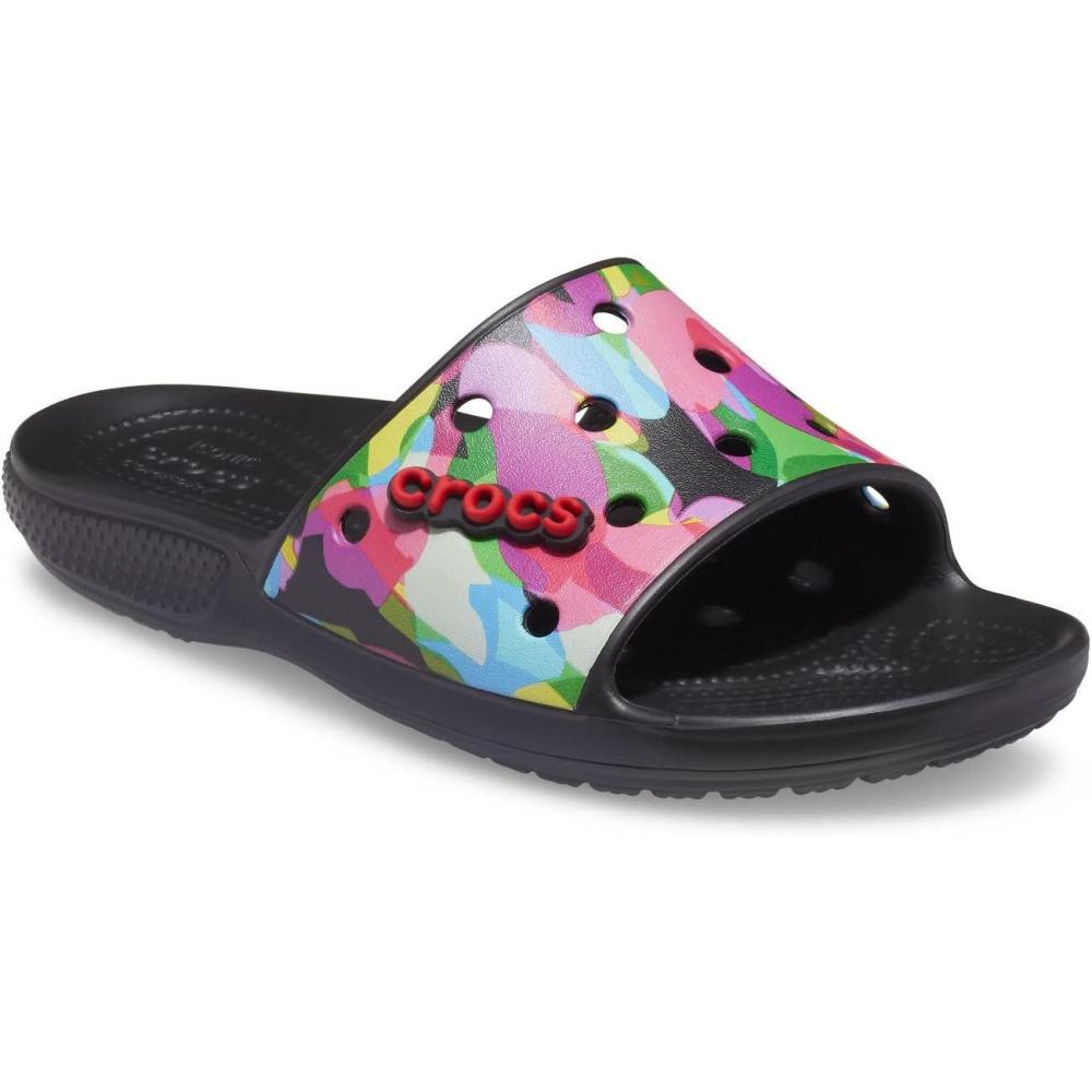 imageCrocs UnisexAdult Graphic Slide SandalBlackMulti