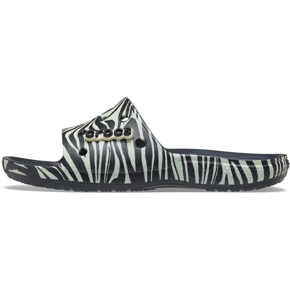 imageCrocs UnisexAdult Graphic Slide SandalBlackZebra Print