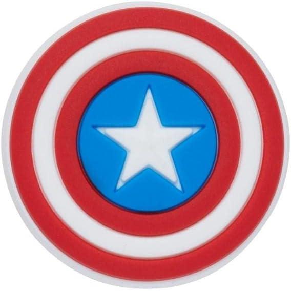 imageCrocs UnisexAdult Jibbitz Shoe Charms  Marvel Super Hero Characters Shoe Charm Singles Charms for Boys and GirlsCaptain America Shield