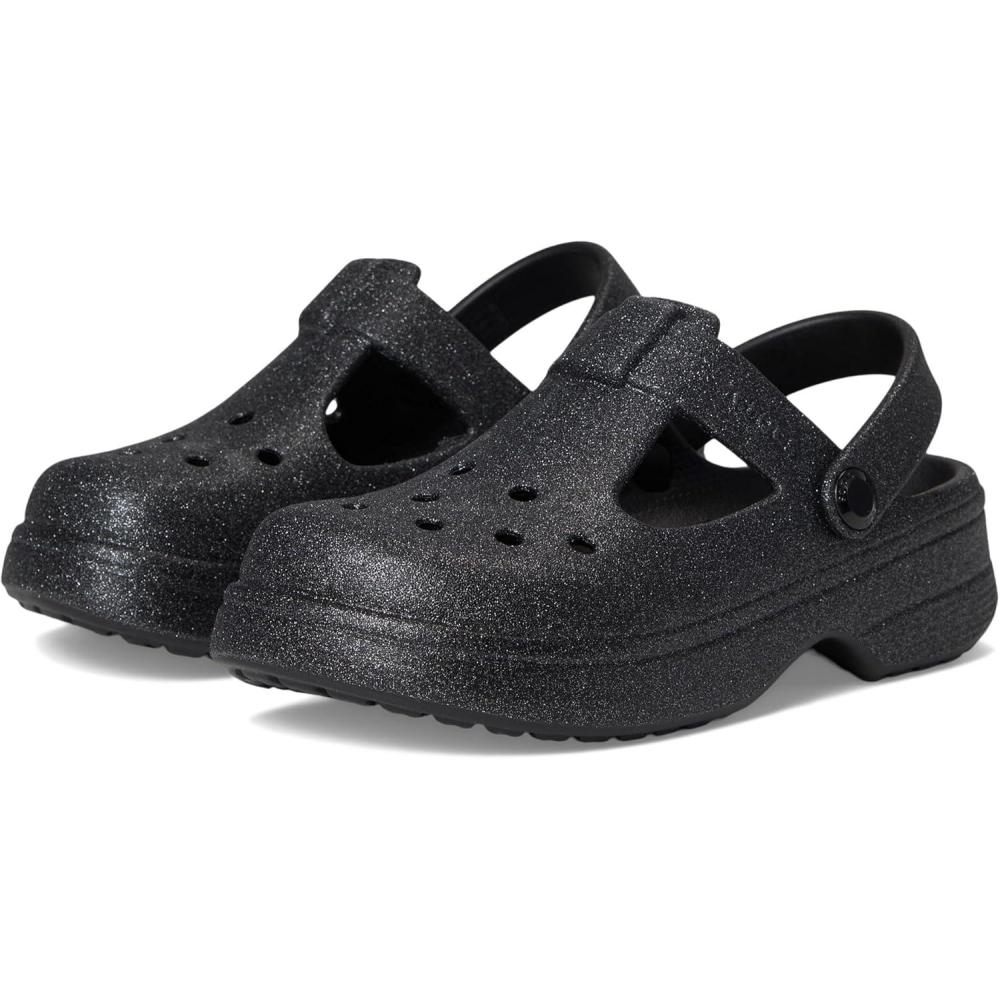 imageCrocs UnisexChild Classic Mary Jane Clogs Little KidBig KidBlack Glitter