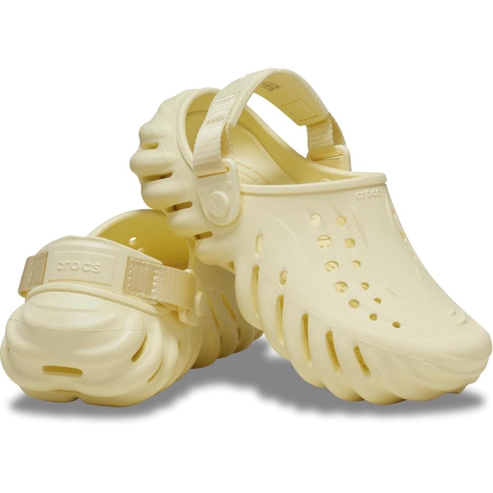 imageCrocs UnisexChild Echo Clogs Little KidBig KidButtercream