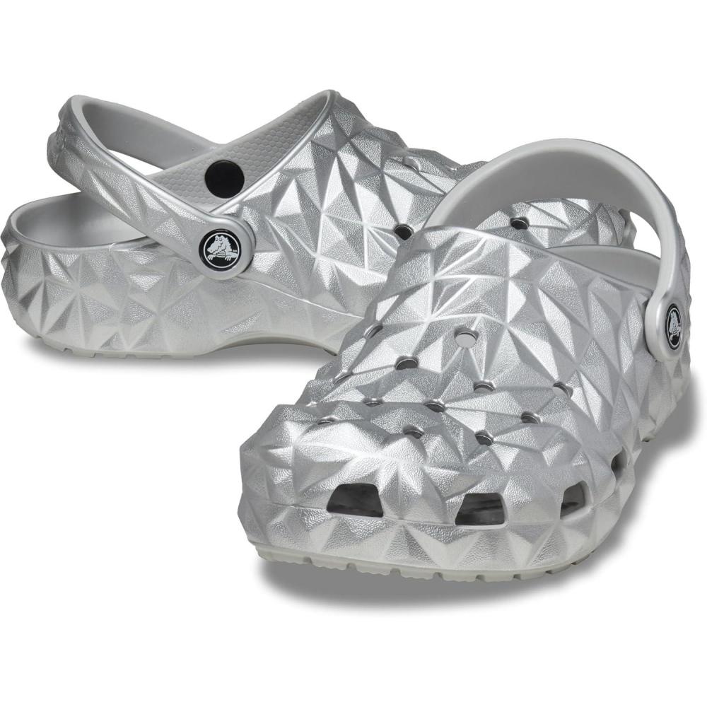 imageCrocs unisexchild Classic Geometric ClogSilver