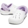 Crocs Unisex Adult Baya Lined Fuzz Strap Clogs(White/Lavender)