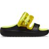 Crocs Unisex Adult Classic Cozzzy Towel Sandals, Fuzzy Slippers and Slides(Black/Acidity)