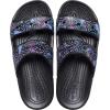 Crocs Unisex Adult Classic Two-strap Slide Sandals(Black/Multi Glitter)