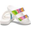 Crocs Unisex Adult Classic Two-strap Slide Sandals(White/Spray Dye)