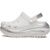 Crocs Unisex Adult Mega Crush Clogs(White/Silver)