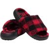 Crocs Unisex Classic Cozzzy Sandal(Buffalo Plaid/Black/Varsity Red)