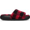 Crocs Unisex Classic Cozzzy Sandal(Buffalo Plaid/Black/Varsity Red)