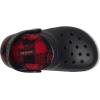 Crocs Unisex-Child Classic Lined Clog(Buffalo Plaid/Black/Varsity Red 1)