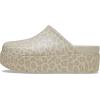 Crocs Women’s Dylan Platform Clog, Mule Platform Shoes for Women(Almond Tint/Leopard)