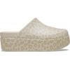 Crocs Women’s Dylan Platform Clog, Mule Platform Shoes for Women(Almond Tint/Leopard)