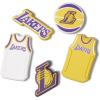 Crocs Jibbitz Shoe Charms, NBA Basketball Teams Sports Collection Multi Packs(Nba Los Angeles Lakers)