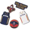 Crocs Jibbitz Shoe Charms, NBA Basketball Teams Sports Collection Multi Packs(New Orleans Pelicans)