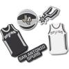 Crocs Jibbitz Shoe Charms, NBA Basketball Teams Sports Collection Multi Packs(San Antonio Spurs)