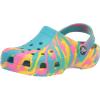 Crocs Kids’ Classic Marbled Tie-Dye Clogs(Digital Aqua/Multi)