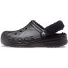 Crocs Unisex Adult Baya Lined Fuzz Strap Clogs(Black/Black)