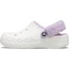 Crocs Unisex Adult Baya Lined Fuzz Strap Clogs(White/Lavender)