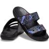 Crocs Unisex Adult Classic Two-strap Slide Sandals(Black/Multi Glitter)